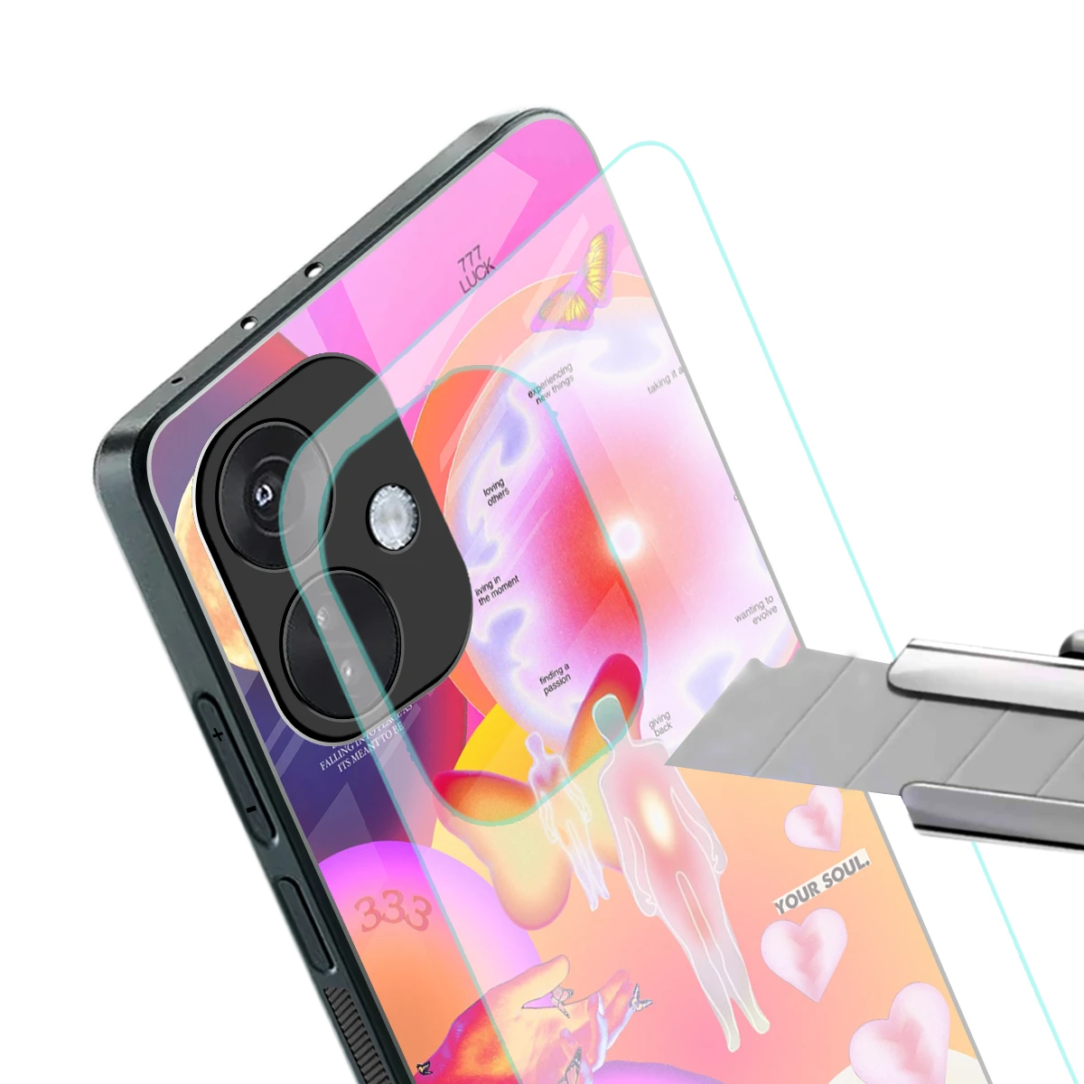 Cosmic Trinity stylish phone case for oneplus nord ce 3 | glossy glass and slim fit