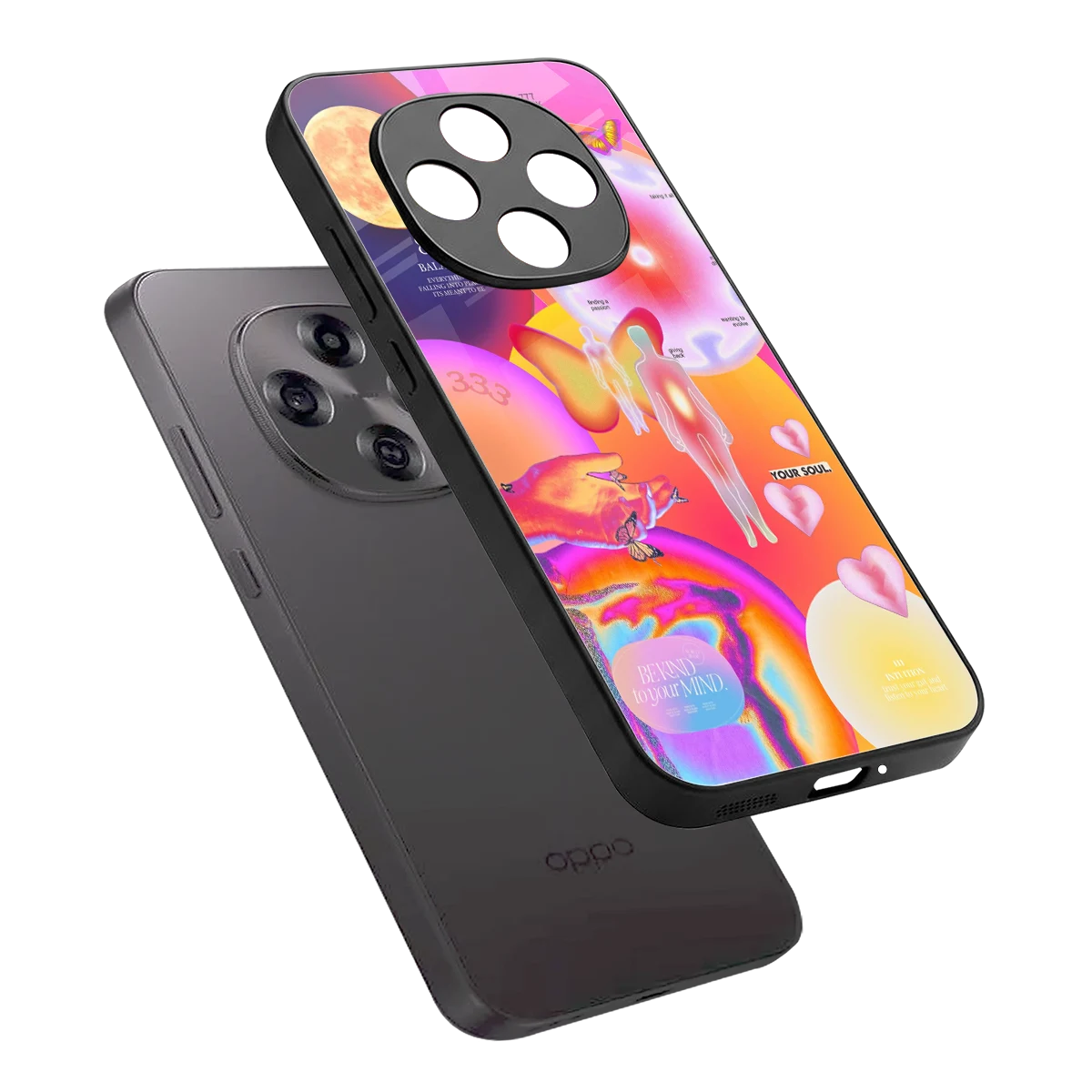 Cosmic Trinity sleek oppo f31 pro 5g cover with tempered glass back and TPU edges