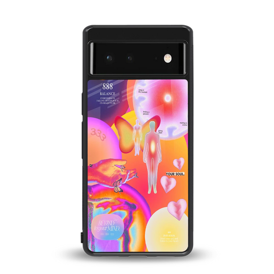 Cosmic Trinity back phone cover | glass case for google pixel 6a