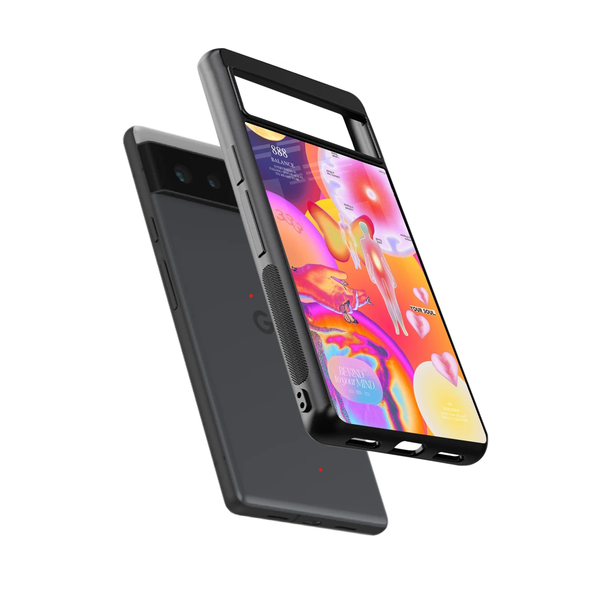 Cosmic Trinity sleek google pixel 6a cover with tempered glass back and TPU edges