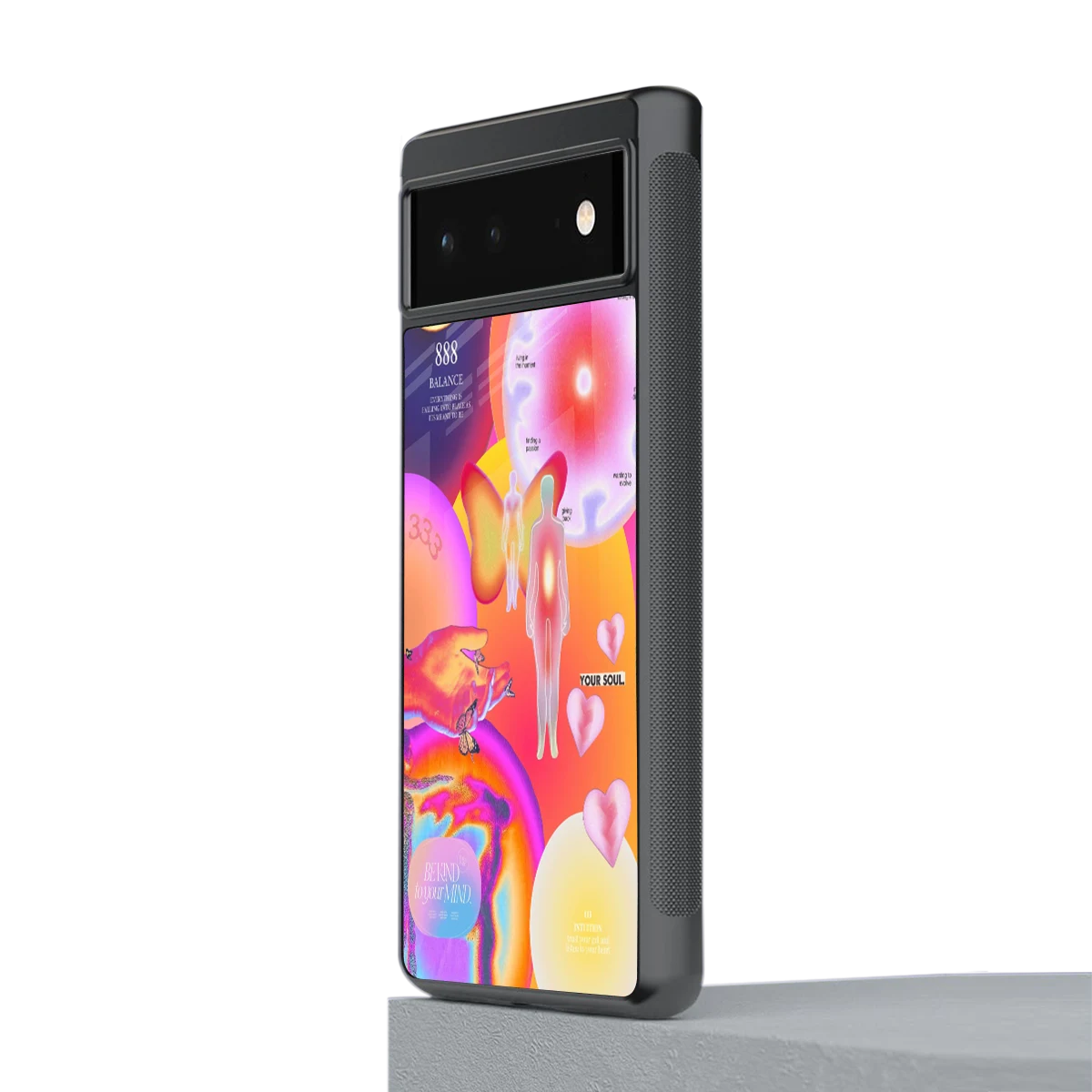 Cosmic Trinity stylish phone case for google pixel 6a | glossy glass and slim fit