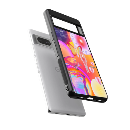 Cosmic Trinity sleek google pixel 7 pro cover with tempered glass back and TPU edges