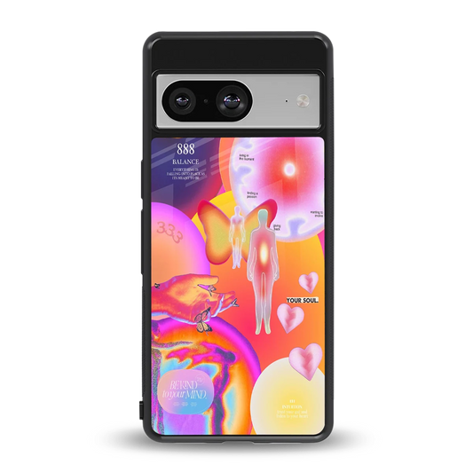 Cosmic Trinity back phone cover | glass case for google pixel 8