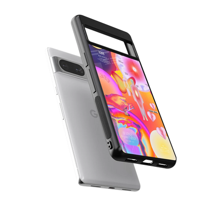Cosmic Trinity sleek google pixel 8 cover with tempered glass back and TPU edges