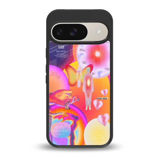 Cosmic Trinity back phone cover | glass case for google pixel 9