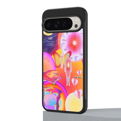 Cosmic Trinity google pixel 9 pro mobile cover | shockproof glass phone case
