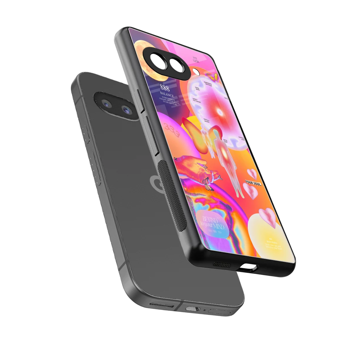 Cosmic Trinity sleek google pixel 10a cover with tempered glass back and TPU edges