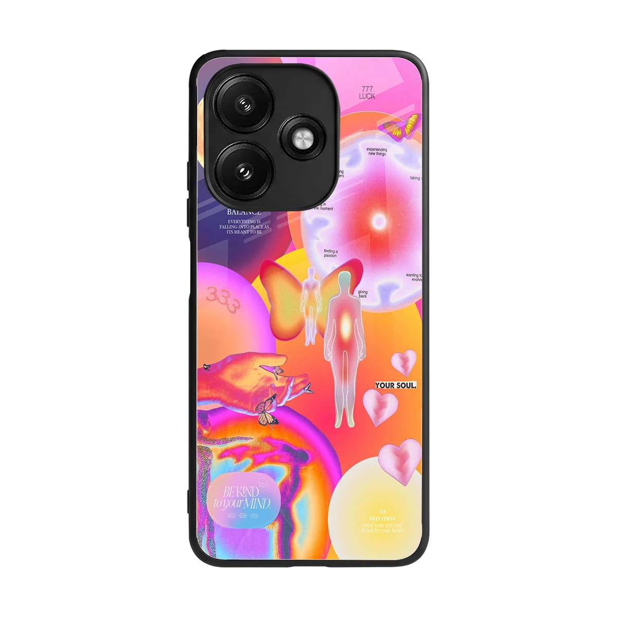 Cosmic Trinity back phone cover | glass case for redmi 12 5g