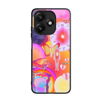 Cosmic Trinity back phone cover | glass case for redmi 12 5g