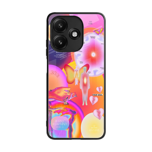 Cosmic Trinity back phone cover | glass case for redmi 12 5g