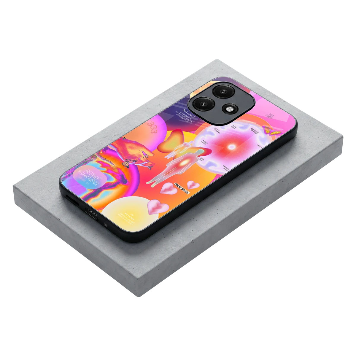 Cosmic Trinity stylish phone case for redmi 12 5g | glossy glass and slim fit