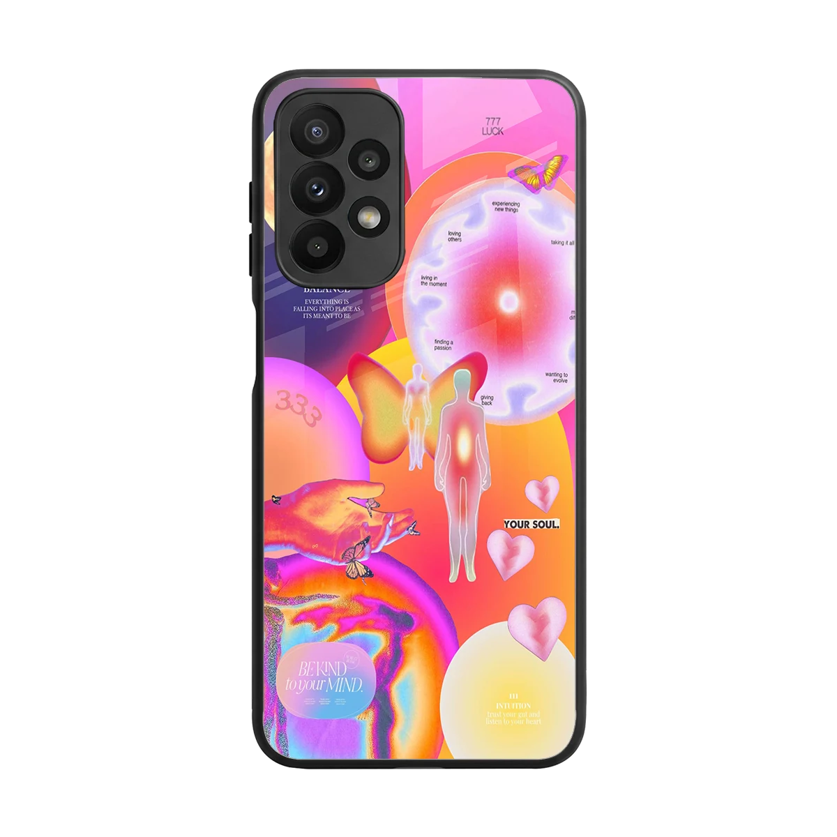 Cosmic Trinity back phone cover | glass case for samsung galaxy a23