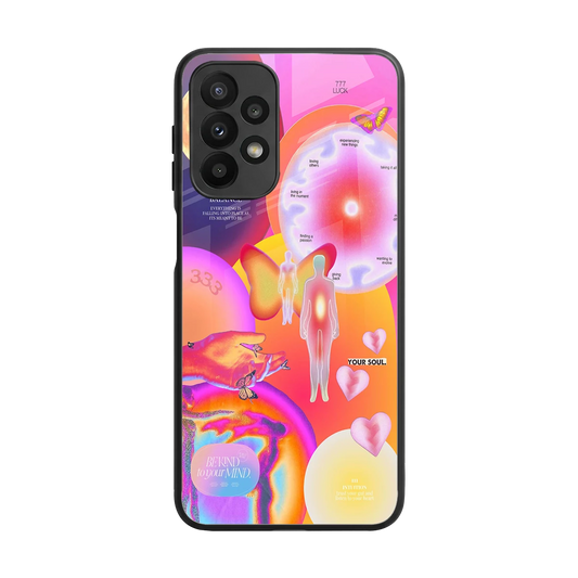 Cosmic Trinity back phone cover | glass case for samsung galaxy a23