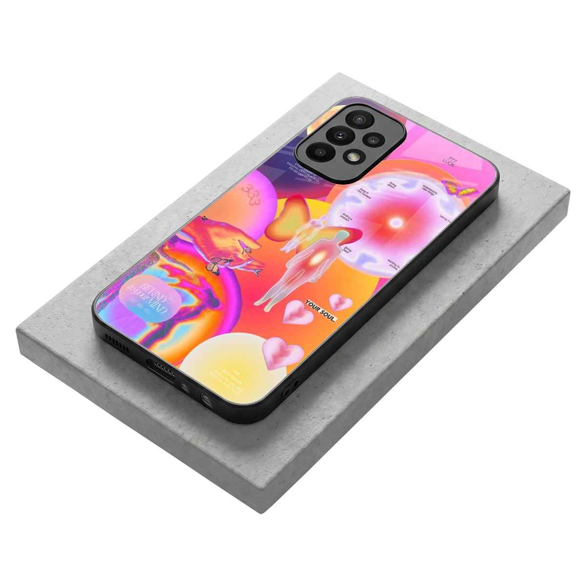 Cosmic Trinity stylish phone case for samsung galaxy a23 | glossy glass and slim fit