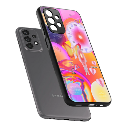 Cosmic Trinity sleek samsung galaxy a23 cover with tempered glass back and TPU edges