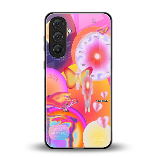 Cosmic Trinity back phone cover | glass case for samsung galaxy m36 5g