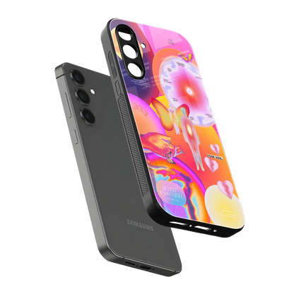 Cosmic Trinity sleek samsung galaxy a14 5g cover with tempered glass back and TPU edges