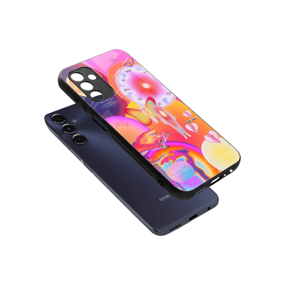 Cosmic Trinity sleek samsung galaxy m14 5g cover with tempered glass back and TPU edges