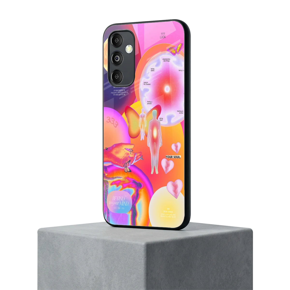 Cosmic Trinity samsung galaxy m14 5g mobile cover | shockproof glass phone case