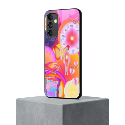 Cosmic Trinity samsung galaxy m14 5g mobile cover | shockproof glass phone case