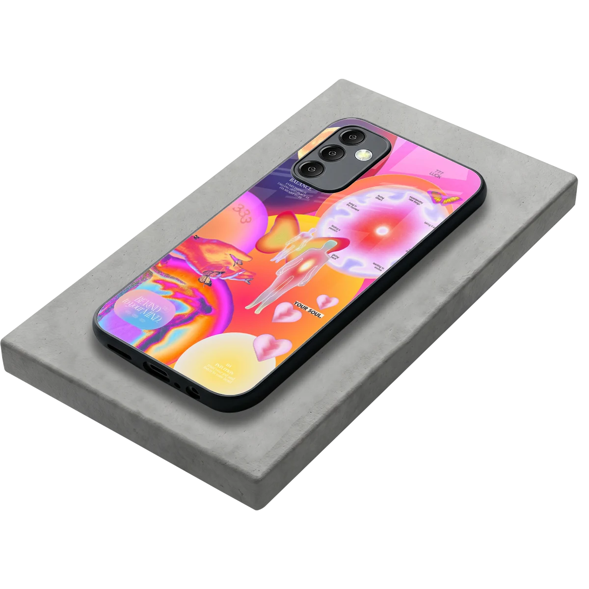 Cosmic Trinity stylish phone case for samsung galaxy m14 5g | glossy glass and slim fit