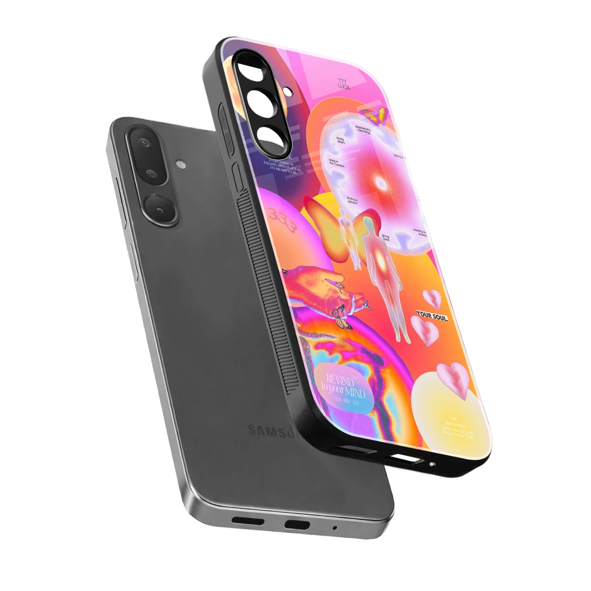Cosmic Trinity sleek samsung galaxy m36 5g cover with tempered glass back and TPU edges