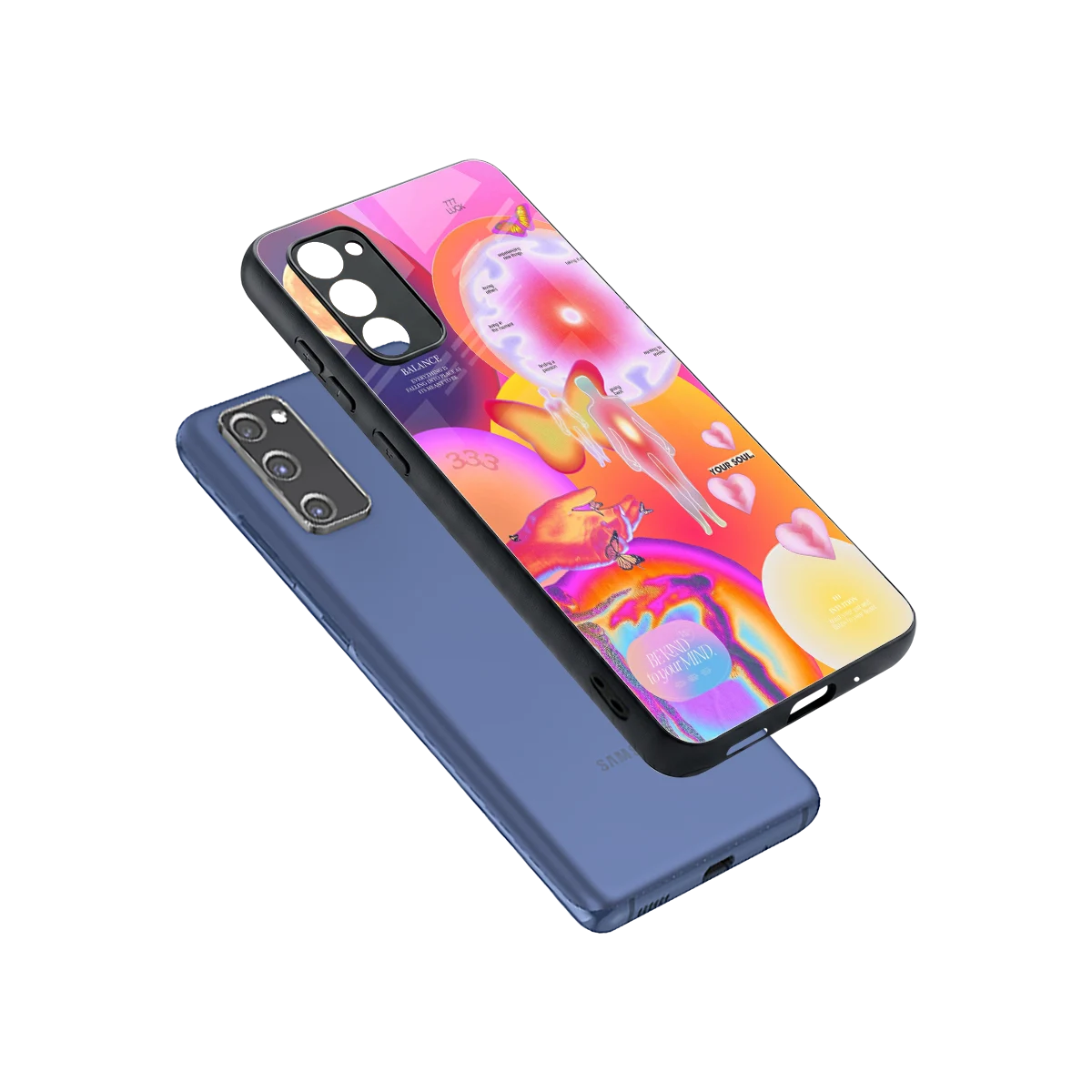 Cosmic Trinity sleek samsung galaxy s20 fe cover with tempered glass back and TPU edges