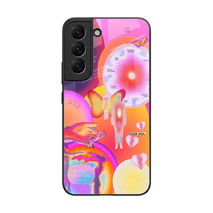 Cosmic Trinity back phone cover | glass case for samsung galaxy s22