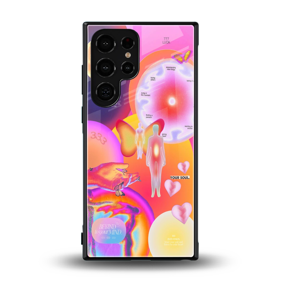 Cosmic Trinity back phone cover | glass case for samsung galaxy s24 ultra