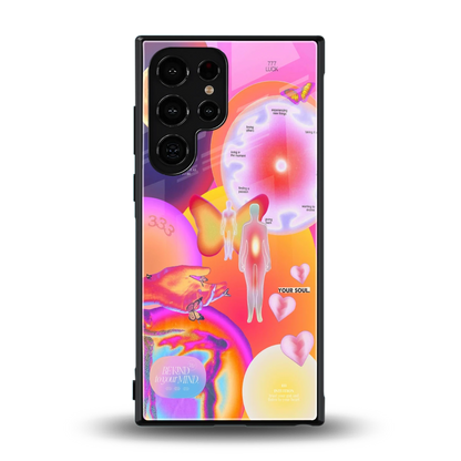 Cosmic Trinity back phone cover | glass case for samsung galaxy s24 ultra