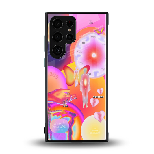 Cosmic Trinity back phone cover | glass case for samsung galaxy s24 ultra