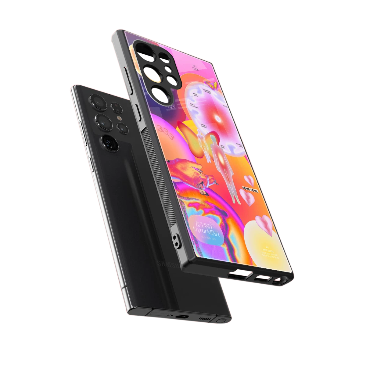 Cosmic Trinity sleek samsung galaxy s23 ultra cover with tempered glass back and TPU edges