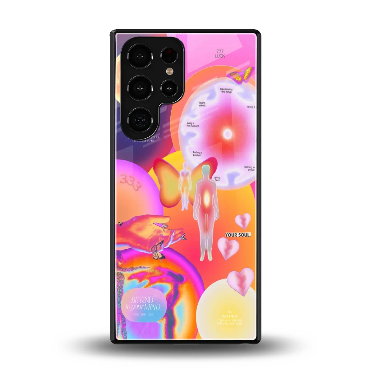 Cosmic Trinity back phone cover | glass case for samsung galaxy s25 ultra