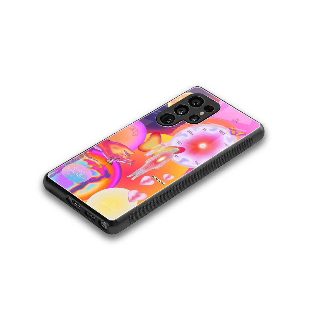 Cosmic Trinity stylish phone case for samsung galaxy s25 ultra | glossy glass and slim fit