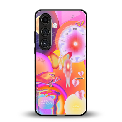 Cosmic Trinity back phone cover | glass case for samsung galaxy s25 plus