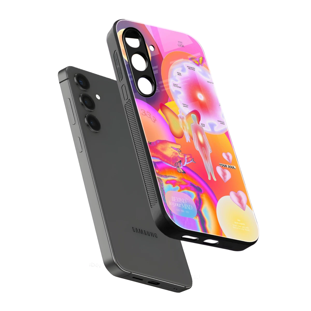 Cosmic Trinity sleek samsung galaxy s25 cover with tempered glass back and TPU edges