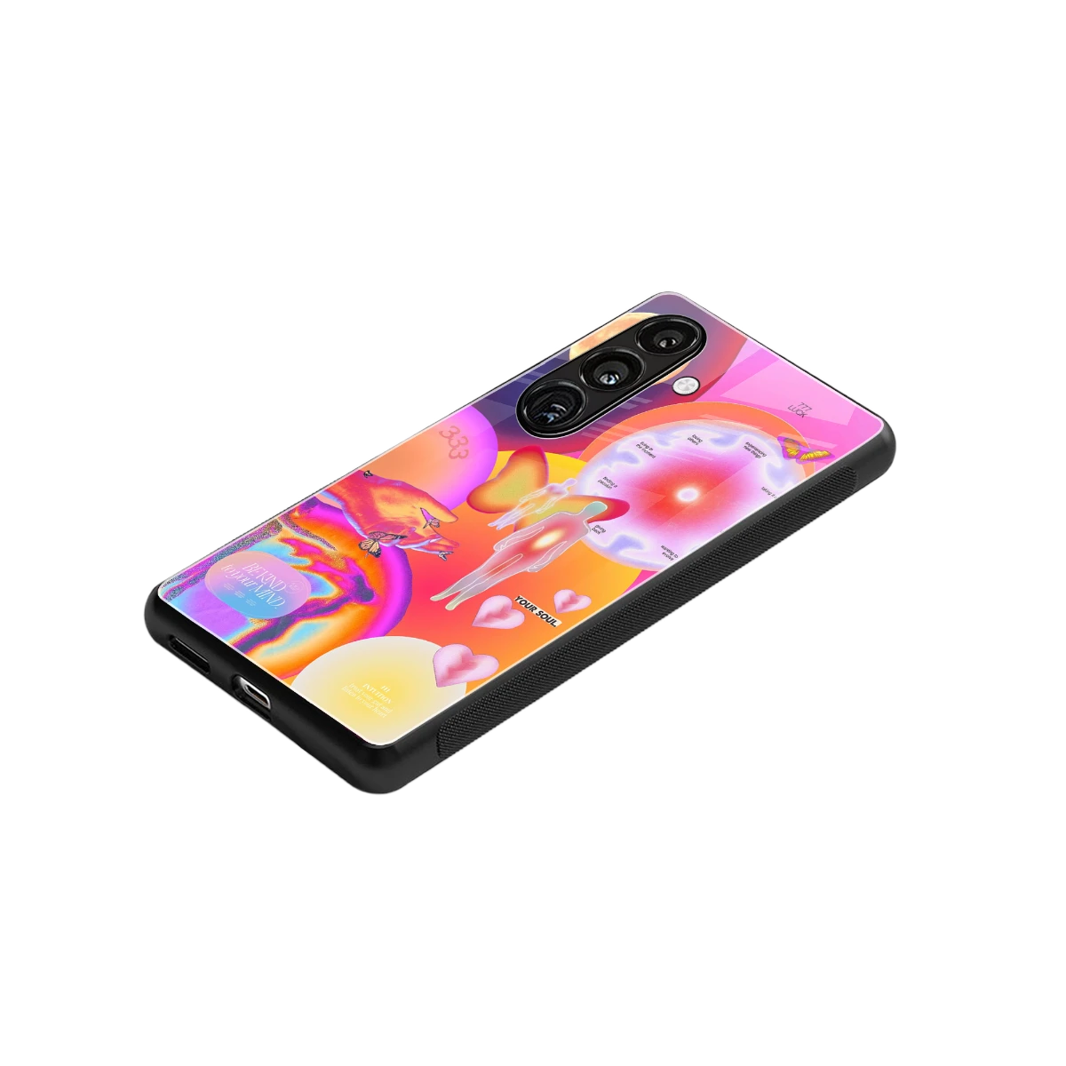 Cosmic Trinity stylish phone case for samsung galaxy s25 plus | glossy glass and slim fit