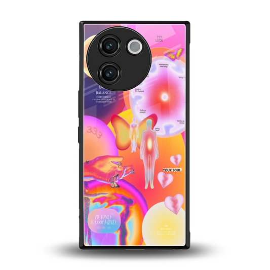 Cosmic Trinity back phone cover | glass case for vivo v30e