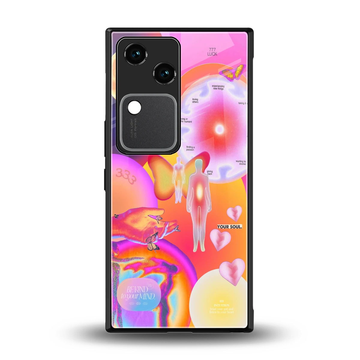 Cosmic Trinity back phone cover | glass case for vivo v30