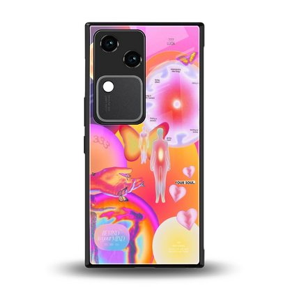 Cosmic Trinity back phone cover | glass case for vivo v30
