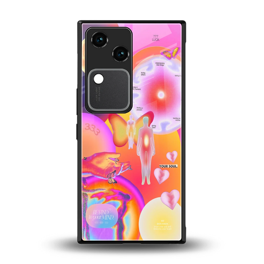 Cosmic Trinity back phone cover | glass case for vivo v30