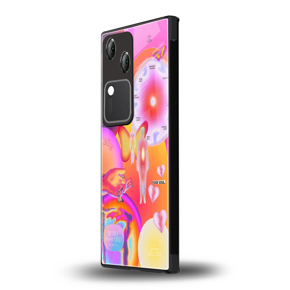 Cosmic Trinity vivo v30 mobile cover | shockproof glass phone case
