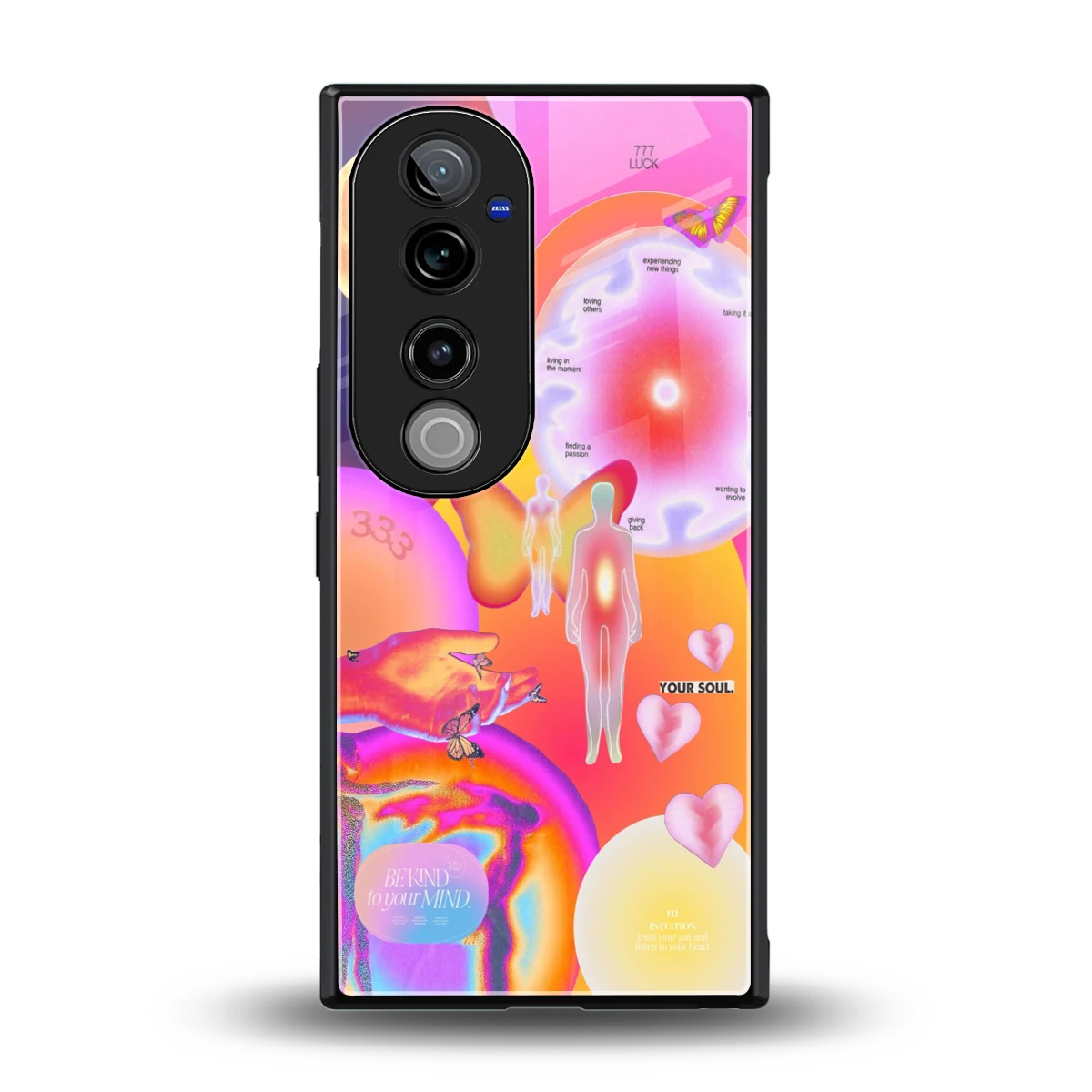 Cosmic Trinity back phone cover | glass case for vivo v40 pro