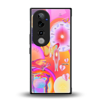 Cosmic Trinity back phone cover | glass case for vivo v40 pro