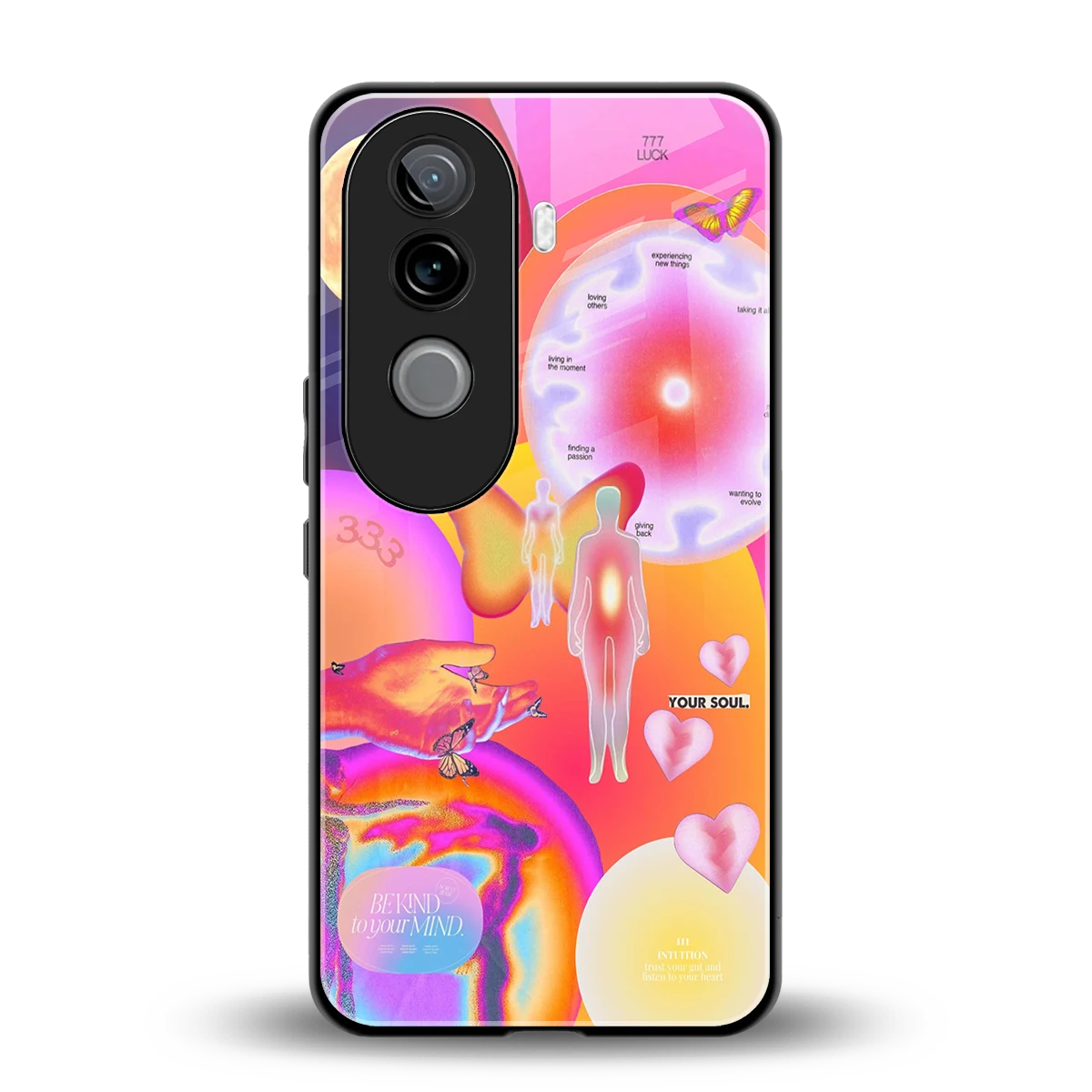 Cosmic Trinity back phone cover | glass case for vivo v40e