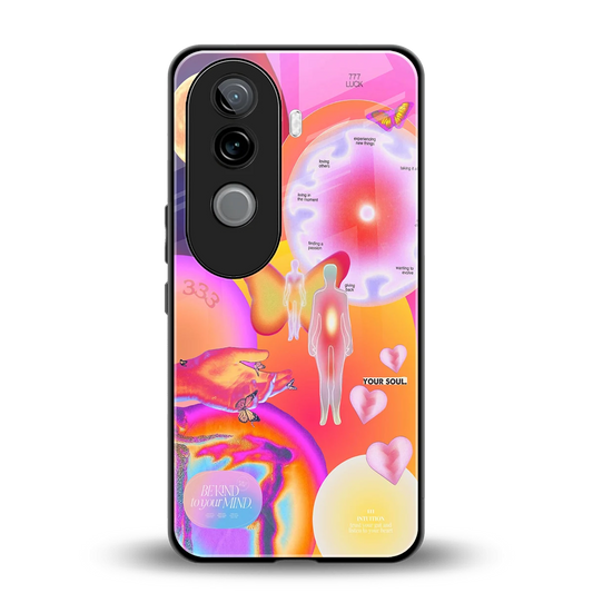 Cosmic Trinity back phone cover | glass case for vivo v40e