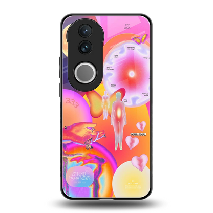 Cosmic Trinity back phone cover | glass case for vivo v50