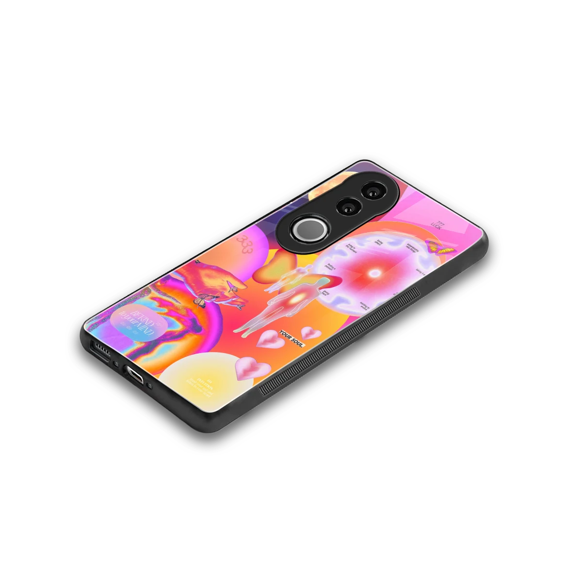 Cosmic Trinity stylish phone case for vivo v50 | glossy glass and slim fit