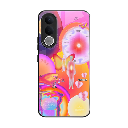 Cosmic Trinity back phone cover | glass case for vivo v70 fe