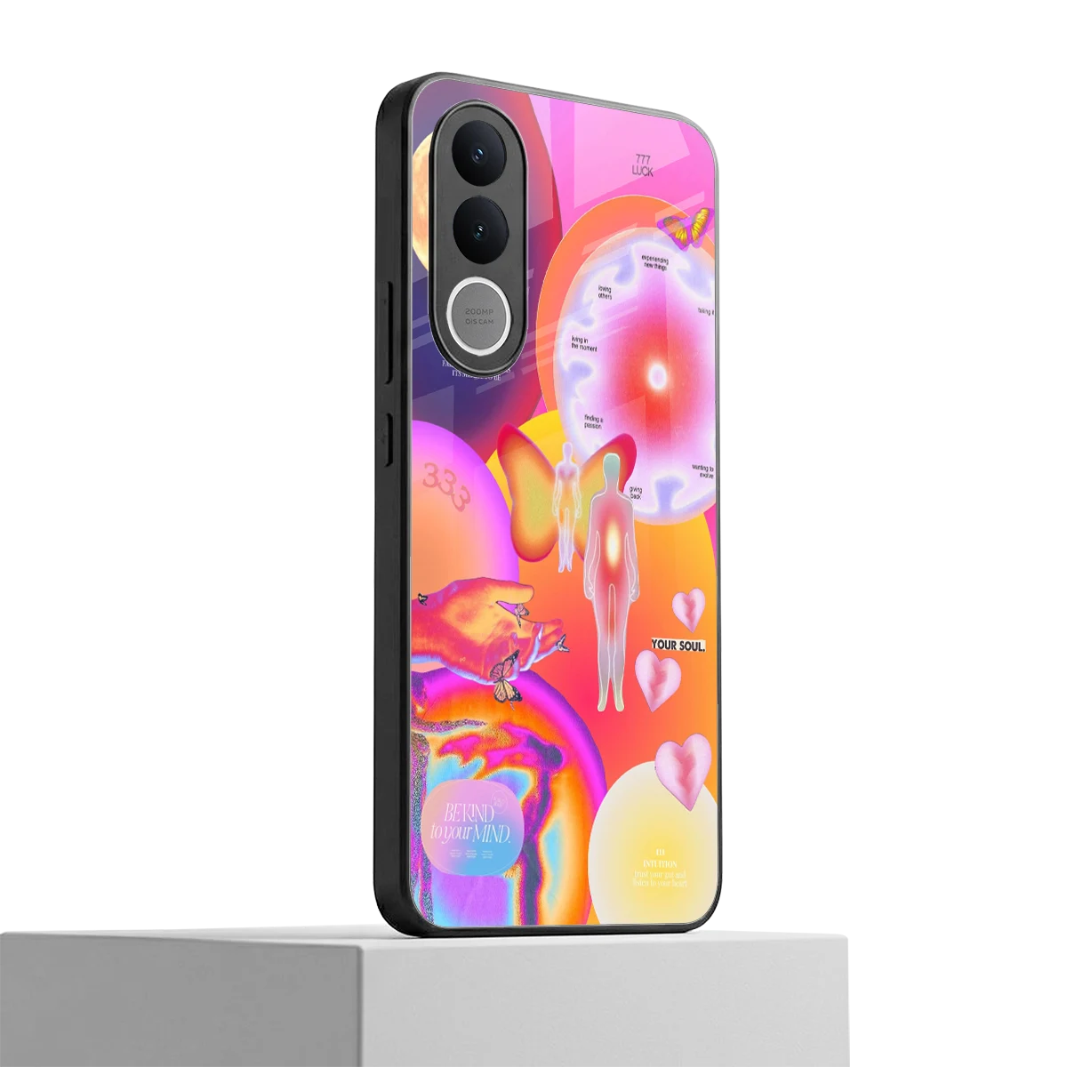Cosmic Trinity vivo v70 fe mobile cover | shockproof glass phone case
